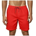 thumbnail image 1 of kamemir Shorts for Men Men's Casual Classic Fit Short Drawstring Summer Beach Shorts(Red,M), 1 of 6