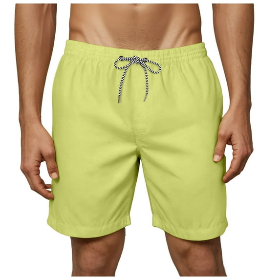 kamemir Shorts for Men Mens Shorts Casual Drawstring Elastic Waist Workout Shorts Beach Shorts(Green,M)