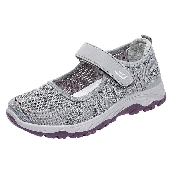 kamemir Slip On Shoes Women Women's Walking Shoes Casual Mesh-Comfortable Work Sneakers(Gray,6.5)