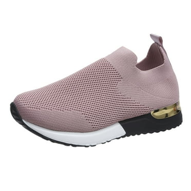 kamemir Slip On Sneakers Women Women's Wide Width Slip-On Sneaker(Pink,8)