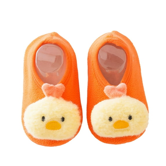 kamemir Infant Sneakers Kids Slippers Baby Girl's Soft Plush Slippers Warm Winter House Shoes (Z-Orange,3.5-4 Years)