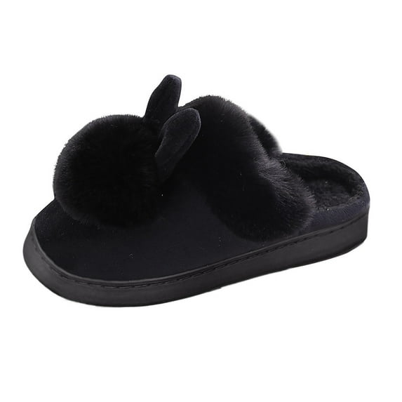 kamemir Slippers Women Womens Mens Slippers with Rubber Sole Soft-Lightweight House Slipper Socks Around House Shoes Non Slip Indoor/Outdoor(Black,5.5-6)