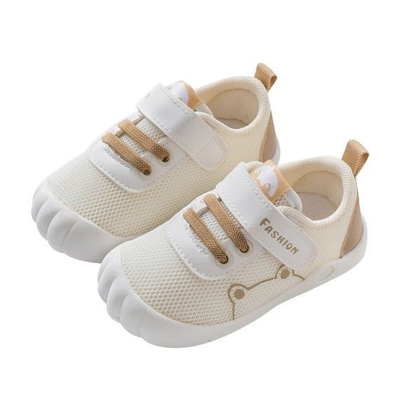 kamemir Sneakers Baby Boys Girls Classic PU Toddler Dress Shoes First Steps Walking Flat Lazy Crib Shoe(Khaki,7 )
