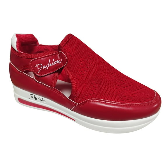kamemir Sneakers Women Women's Slip-On Sneaker(Red,6.5-7)