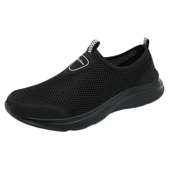 kamemir Sneakers for Men Slip On Men's Lace-Up Casual Sneaker(Black,9.5)