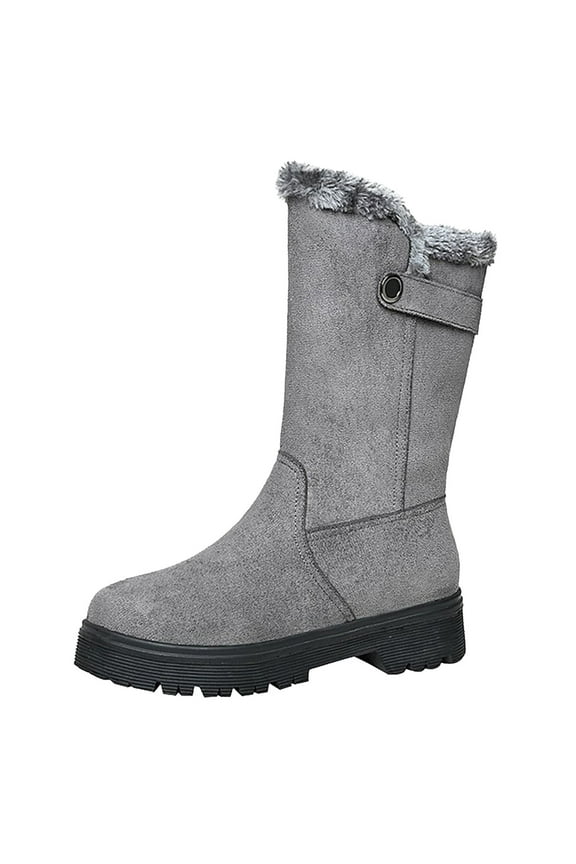 Snow Boots Womens Snow Boots For Women Boots Women Shoes Women Boots for Outdoor Travel Holiday(Grey,8)