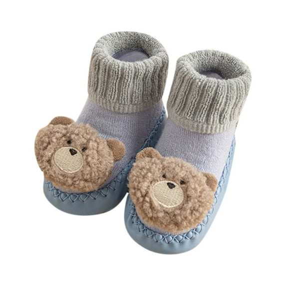 kamemir Soft Sole Baby Shoes Baby Boy Girl Non-Skid Indoor Walking Shoes Breathable Warm Elastic Sock Shoes with Memory Sole Protect Toes Outdoor Sneakers(Blue,12-18 Months)