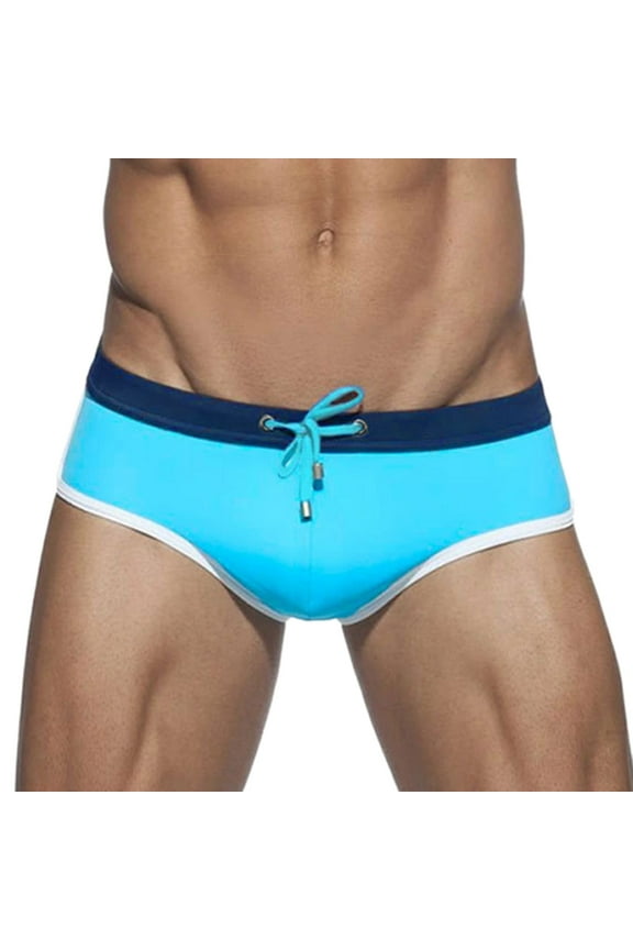 Speedos for Men Male Summer Cool Sports Colorful Fit Beach Shorts Triangle Fashion Sexy Swimming Trunks(BU1,XXL)