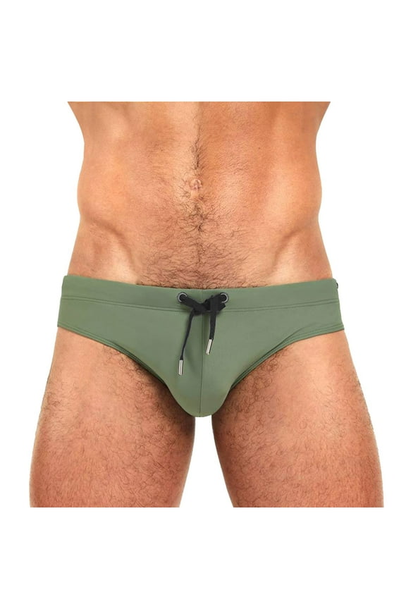 Speedos for Men Male Summer Cool Sports Quick Dry Soild Color Fit Beach Shorts Triangle Fashion Sexy Swimming Trunks(GN2,M)