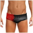 thumbnail image 1 of kamemir Speedos for Men Mens Summer Stretch Swimming Briefs 3D Printed Elastic Band(Red,L), 1 of 5
