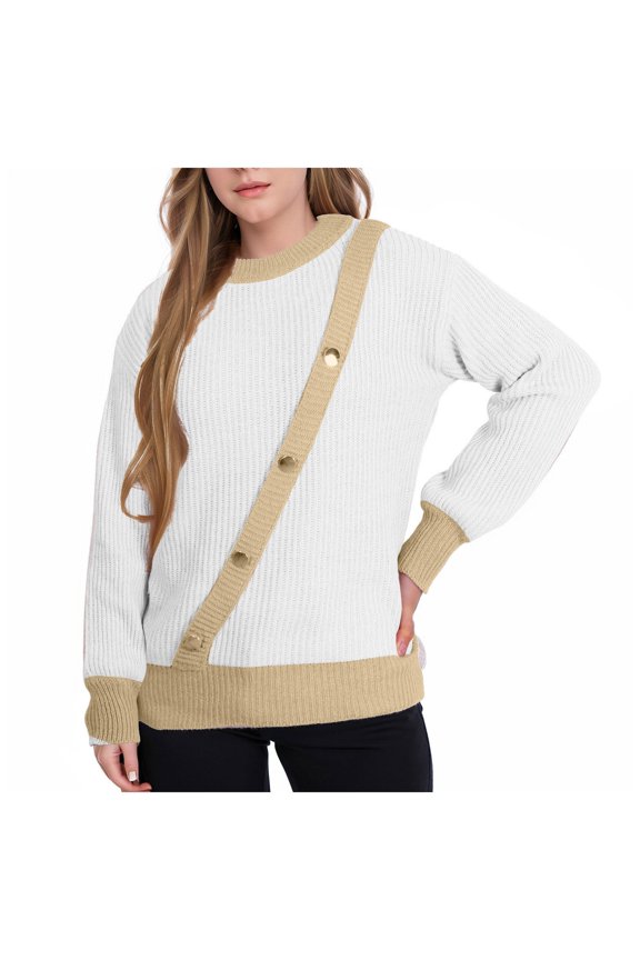 Sweaters for Women Plus Size Womens Sweaters Casual Long Sleeve V Neck Lightweight Crochet Pullover Sweater Tops(White,L)