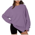 thumbnail image 1 of kamemir Sweatshirts for WomenWomens Oversized Sweatshirts Hoodies Crew Neck Pullover Sweaters Casual Comfy Fall Fashion Outfits Clothes 2024(Purple,M), 1 of 5