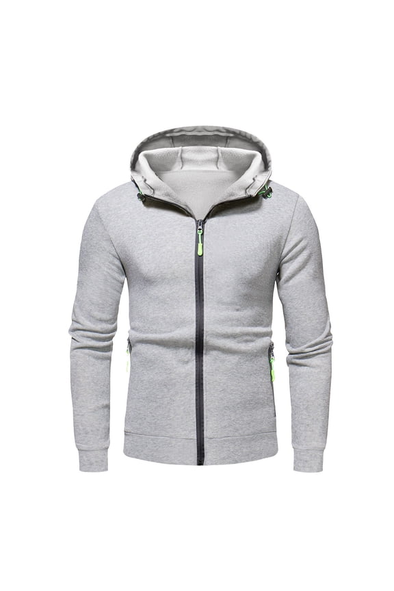 Sweatshirts for Men Mens Slim Fit Lightweight Zip Up Hoodie with Pockets Long Sleeve Full-Zip Hooded Sweatshirt(Blue,M)