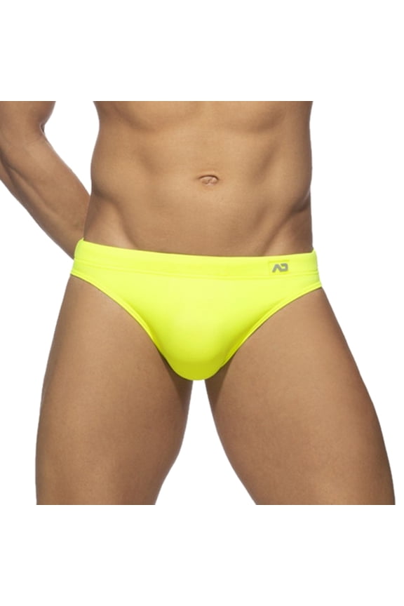Men's Speedo Male Low Waist Bikini Briefs Solid Color Nylon Swimming Briefs Cup Anti Embarrassing Beach Shorts Tie(Mint Green,M)