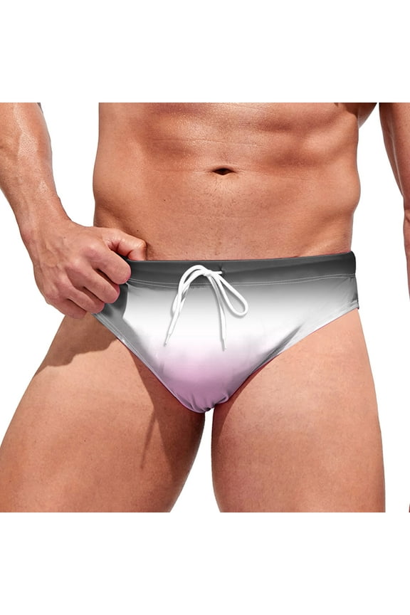 Swim Shorts Men Mens Swim Briefs Retro Swimwear Sexy Bikini Swimsuit Bathing Suit Pink,XL