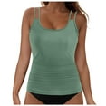 thumbnail image 1 of kamemir Swim Top Womens Plus Swimsuits Raglan with Boyshorts Surfing Swimwear(Light Green,S), 1 of 6
