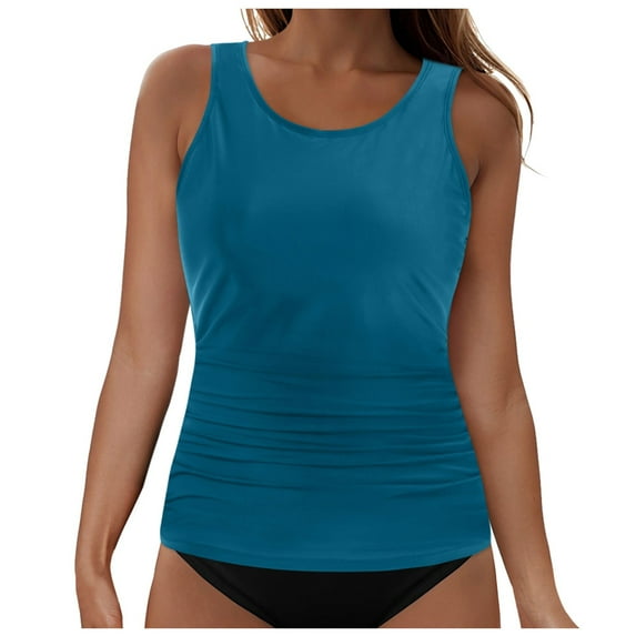 kamemir Swim Tops Women Top Only Women Twist Bandeau Bikini Top Strapless Swimsuit Top(Navy,XL)