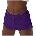 thumbnail image 1 of kamemir Swimsuit Skirt Women's High Waist Hem Shirring Swim Skirt Swimsuit Bikini Bottom(Purple,L), 1 of 6