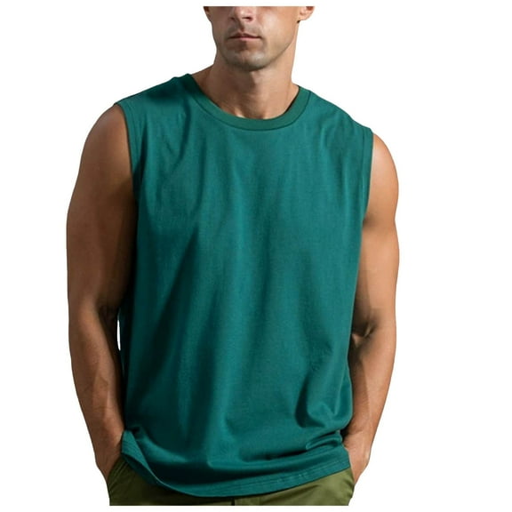 kamemir Tank Top Casual Tank Tops,Cotton Tanks, Sleeveless Shirts Dark Green,3XL