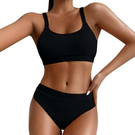 kamemir Tankini Swimsuits for Women Tummy Control Women Vintage Tummy Control Two Piece Tankini Swimsuits Swimdress Push up Swimwear Bathing Suits(Black,XL)