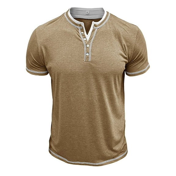kamemir Tee Shirts Mens Men's Cotton T-Shirts, Breathable & Moisture Wicking Khaki,M