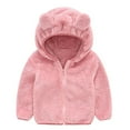 thumbnail image 1 of kamemir Toddler Baby Winter Coat Warm Sherpa Lined Zip Up Hooded Sweatshirts Fleece Jackets for Unisex Babies Boys Girls(12-18 Months,12-18 Months), 1 of 5
