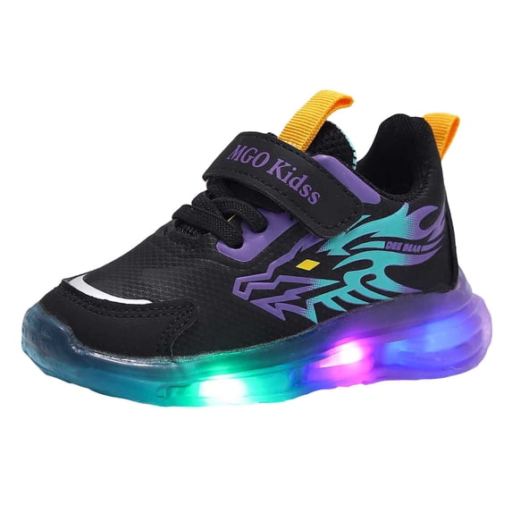 kamemir Toddler Girls Light-Up Athletic Sneakers(I-Purple,10)