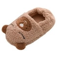thumbnail image 1 of kamemir Toddler Kids Girls Shoes Cartoon Slippers Boys Baby Warm Soft-Soled Baby Shoes Fashion Shoes(Brown,9), 1 of 3