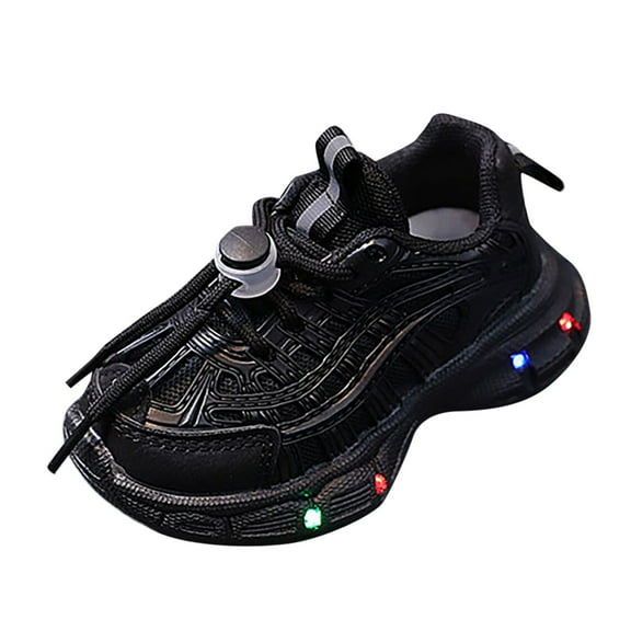 kamemir Toddler Light Up Shoes Boys Girls School Shoes Kids Sneakers Athletic Running Tennis Walking Shoes(Black,11)