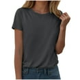 thumbnail image 1 of kamemir Tops for Women Trendy Shorts Sleeve Womens Tops Dressy Casual Blouses for Women 2025 Trendy V Neck T Shirts Summer Clothes(Dark Gray,L), 1 of 5