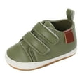 thumbnail image 1 of kamemir Unisex Baby First Walking Shoes 0-15 Months Sneakers Boys Girls Shoes Non-Slip Rubber Sole High-Top Toddler Activewear Crib Shoes Loafers Flats Green(Green,4), 1 of 6
