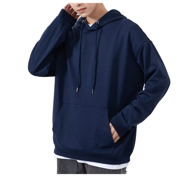 kamemir Vintage Hoodies for Men Men's Crew Neck Sweater Slim Fit Lightweight Sweatshirts Knitted Pullover for Casual Or Dressy Wear(Blue,3XL)