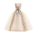 thumbnail image 1 of kamemir Vintage Off The Shoulder Flower Girl Dress Lace Little/Big Girls Wedding Holiday(X-D,6-7 Years), 1 of 6