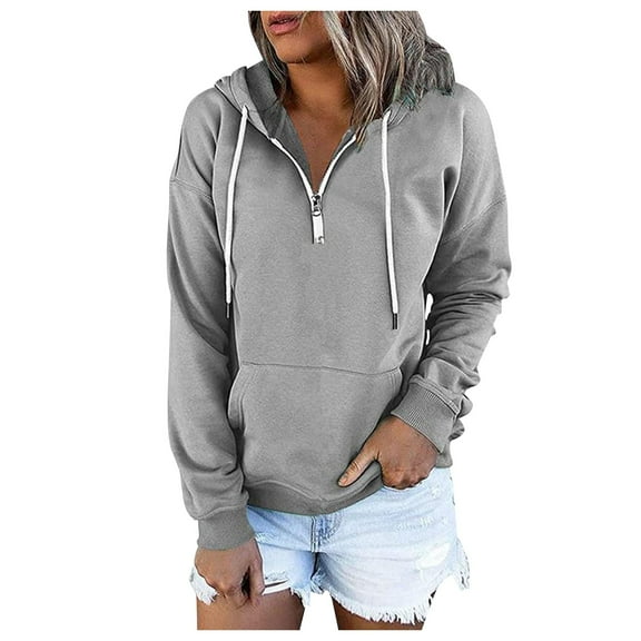kamemir Waffle Cable Knit Hoodie Sweaters Loose Fit Buttons Plain Pullover Hooded Sweatshirts Plus Size Tops(Grey,S)