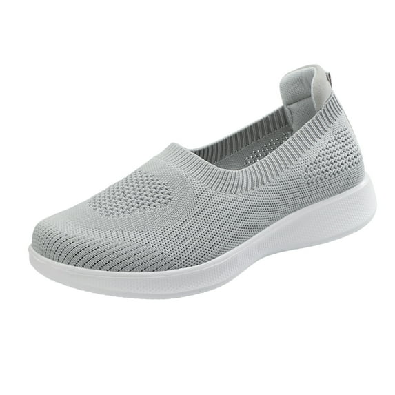 kamemir Walking Shoes for Women Women's Walking Shoes Slip On Casual Mesh-Comfortable Tennis Workout Sneakers(Gray,7.5)