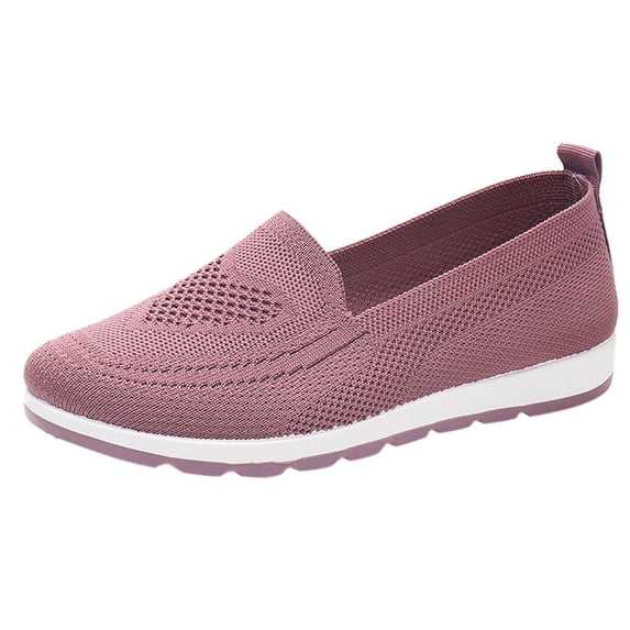 kamemir Walking Sneakers for Women Women's Walking Shoes Sock Sneakers - Mesh Slip On Air Cushion Lady Girls Modern Dance Easy Shoes Platform Loafers(Pink,8)
