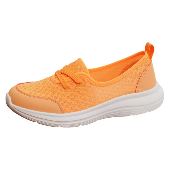 kamemir Walking Sneakers for Women Women's Walking Shoes Casual Mesh-Comfortable Work Sneakers(Orange,8)