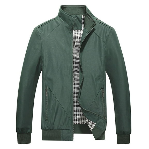 kamemir Wind Breaker Jackets Mens Men's Lightweight Jackets Cotton Casual Jacket Zip Up Coat Work Golf Outwear(AG,S)