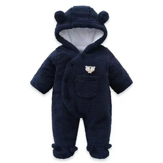 kamemir Winter Coats for Kids with Hoods Cartoon Bear Romper Jumpsuit Jacket for Baby Boys Girls(3-6 Months,3-6 Months)