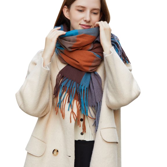 kamemir Winter Scarf Women's Fashion Scarves Print Comfortable Long Shawl Winter Soft Warm Scarf(K,One Size)