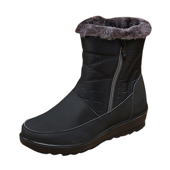 kamemir Woman Boots Women's Winter Waterproof Boot for Winter(Black,7)