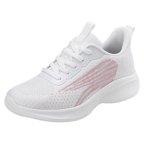 kamemir Women Footwear Womens Sneakers Breathable Mesh lightweight Lace-up Woman Running Athletic Tennis Walking Shoes(White,7)