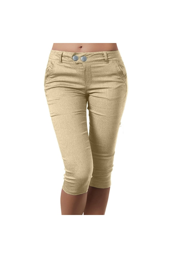 Women Pants Casual Work Women Bootcut Dress Pants Business Casual Work Pants with Pockets Slacks for Office(Khaki,XXL)