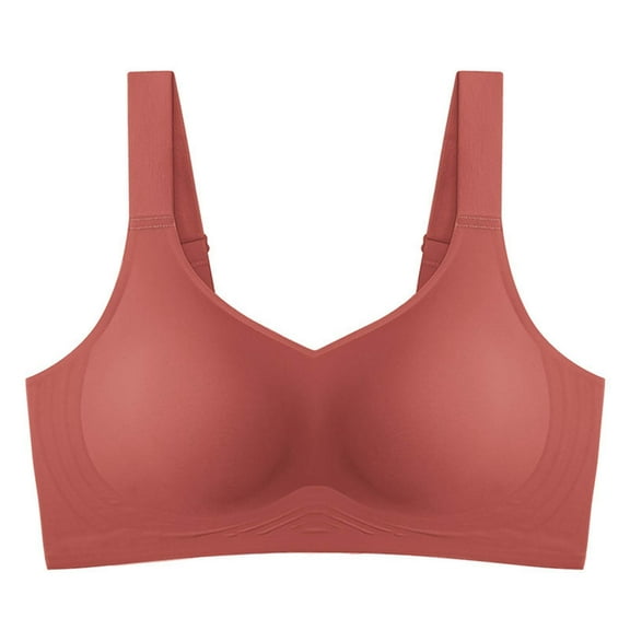 kamemir Women'S Minimizer Bras Womens Seamless Wireless Supportive Bra Push Up Comfort Soft No Underwire Full Coverage Bra Red,M