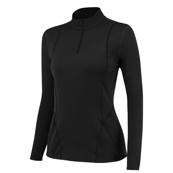 kamemir Women's Athletic Half Zip Pullover Sweatshirt Workout Top Crop Quarter Zip Pullover Yoga Running Jackets(Z-Black,XL)