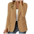 thumbnail image 1 of kamemir Women's Blazer Women's Fashion Solid Button Suit Coat Long Sleeve Hatless Casual Coat/Jacket(Khaki,S), 1 of 5