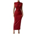thumbnail image 1 of kamemir Women's Ruched Bodycon Dress Summer Casual Sleeveless Back Slit Elegant Club Evening Party Maxi Dresses(,XXL), 1 of 6