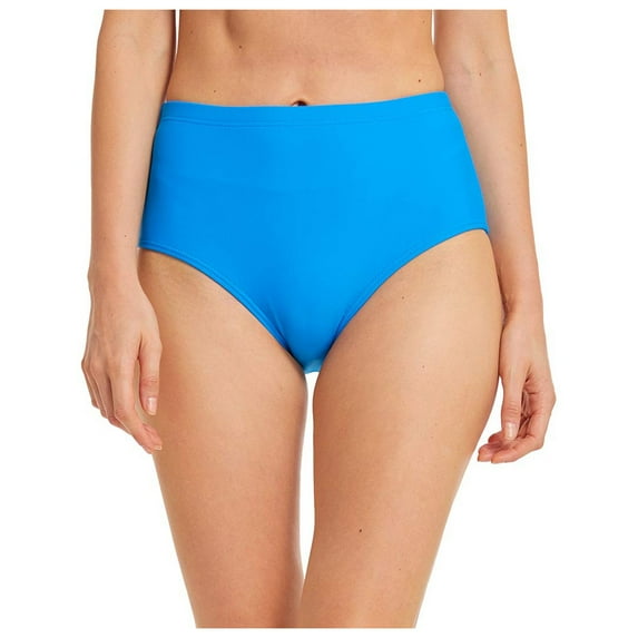 kamemir Women's Swim Bottom High Waist Retro Basic Full Coverage Bikini Tankini Swimsuit Briefs(Blue,XL)