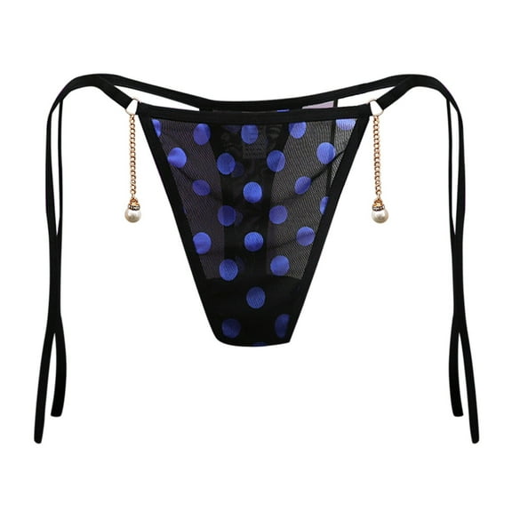 kamemir Women's Underwear Lace Thongs for Women Strap Cheeky Underwear Sexy Panties (Blue,One Size)