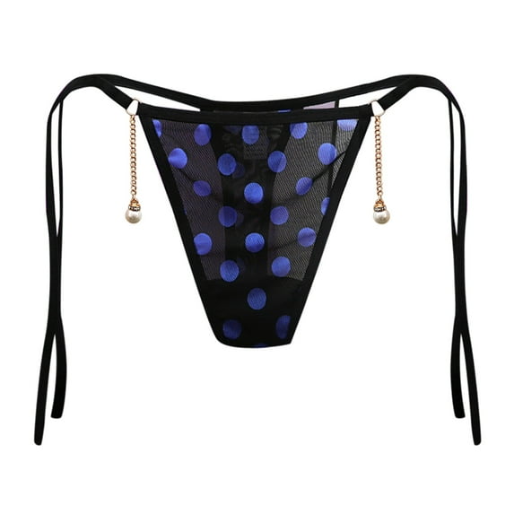 kamemir Women's Underwear Lace Thongs for Women Strap Cheeky Underwear Sexy Panties (Blue,One Size)